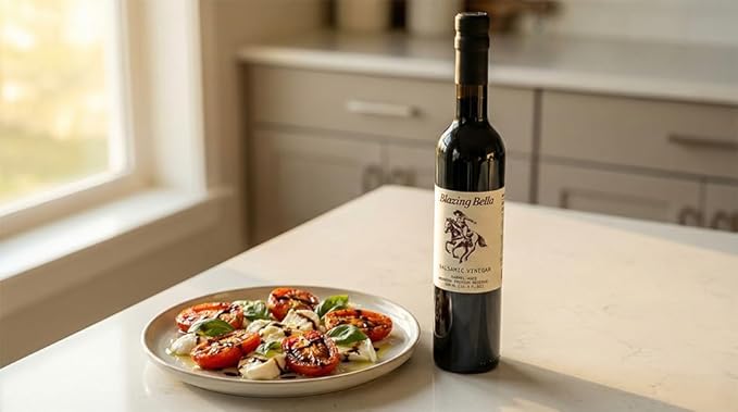Blazing Bella Barrel Aged Balsamic Vinegar of Modena, Italy – Thick, Rich & Naturally Sweet – Premium Traditional Italian Balsamic for Everyday Use – 16.9 fl oz (500ml)