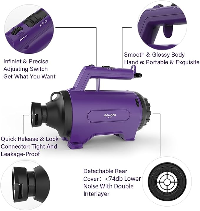 Dog Dryer High Velocity Professional Dog/Pet Grooming Force Hair Dryer/Blower