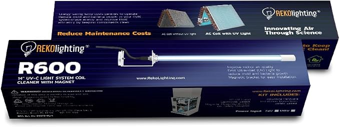 R600 24v HVAC Air Purifier UV Light Coil Cleaner Germicidal 14" 18W UVC for AC Air Conditioning with Magnet