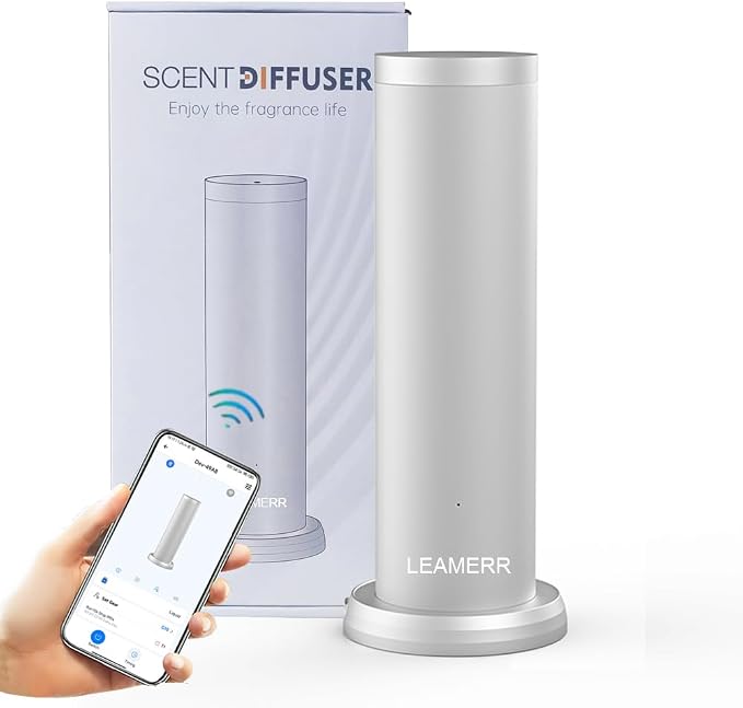 Smart Scent Diffuser Machine for Home, Bluetooth/WiFi Waterless Essential Oil Diffuser for Oils,Super Quiet Work Cold Air Technology Aromatherapy Diffuser for Large Room, Office, Shops, Gym