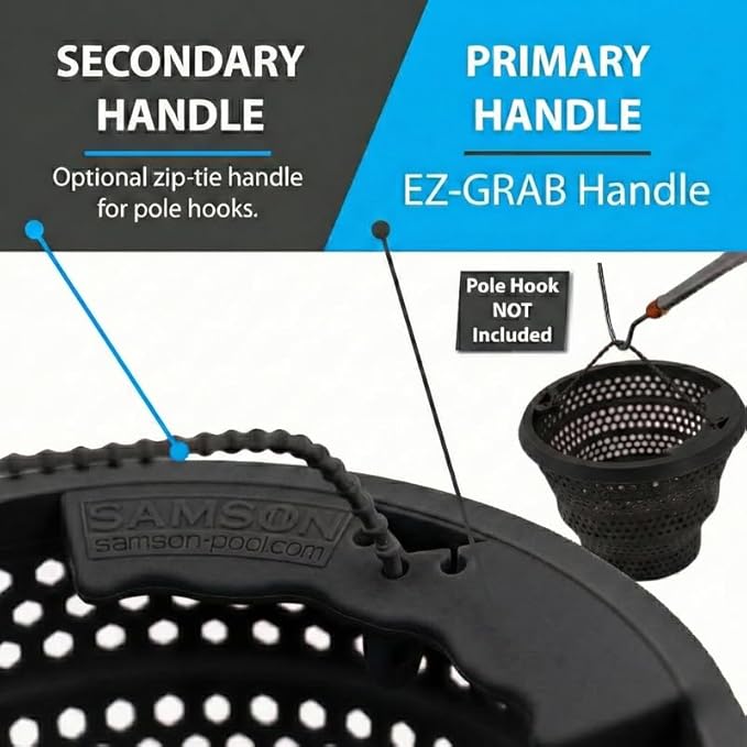 Pool Skimmer Basket [5-Year Warranty] [2-Pack] | Compatible with Pentair U-3 and Hayward SP1070 Inground - B9 Replacement | The Samson [BlackMAGIC] | Epic Strength | Superfine XL Filter Socks