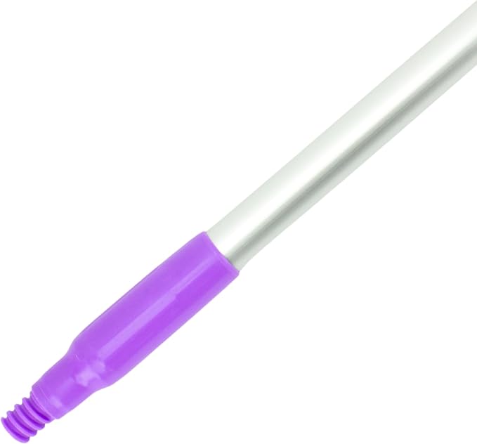 SPARTA Adjustable Aluminum Broomstick, 48” Mop and Broom Handle Replacement with Color-Coded System for Environments with Harsh Cleaning Agents, Aluminum, 48 Inches, Purple, (Pack of 12)