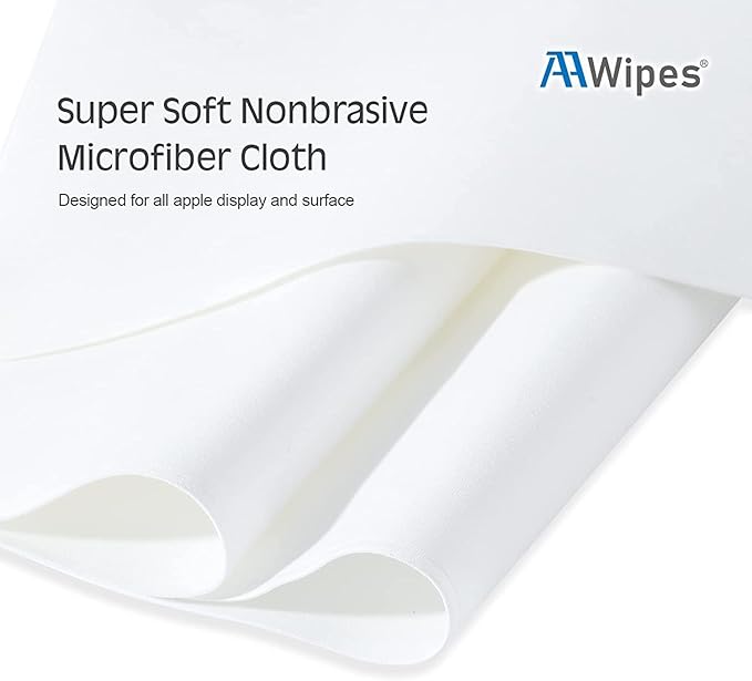 AAwipes Polishing Cloths 3 Packs (6.3" X 6.3", White, Thick, Superfine) Compatible with Apple iPhone, iPad, MacBook, iWatch, Soft & Nonabrasive Double-Layer Microfiber Cleaning Cloths (X3601)