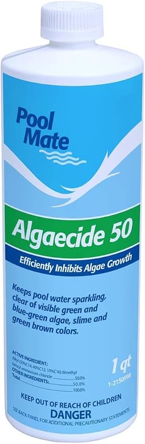 Pool Mate 1-Quart 4-Pack Premium Algaecide 50, Algaecide for Pool, Made in USA