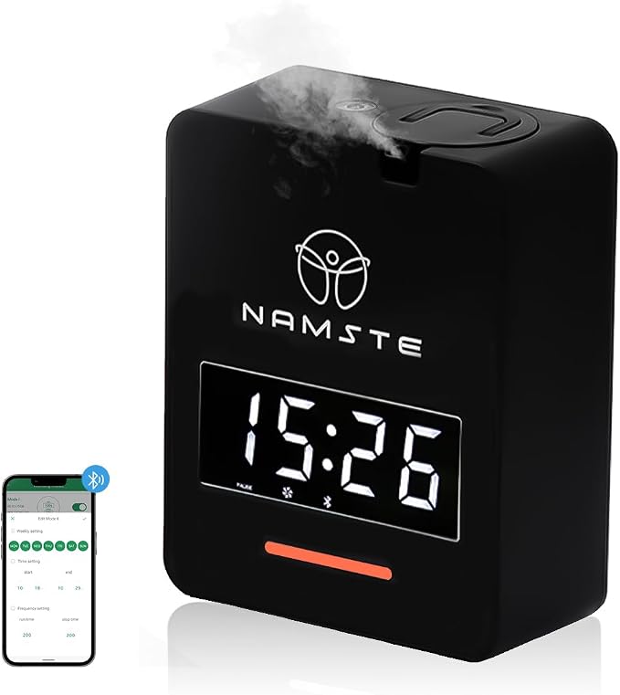 Smart HVAC Scent Machine, Covers 3000 Sq.Ft, Oil Level Monitoring | 300ML Waterless Essential Oil Diffuser, Cold Air Tech, Built-in Clock, for Home, Hotel, Office, Shopping Mall