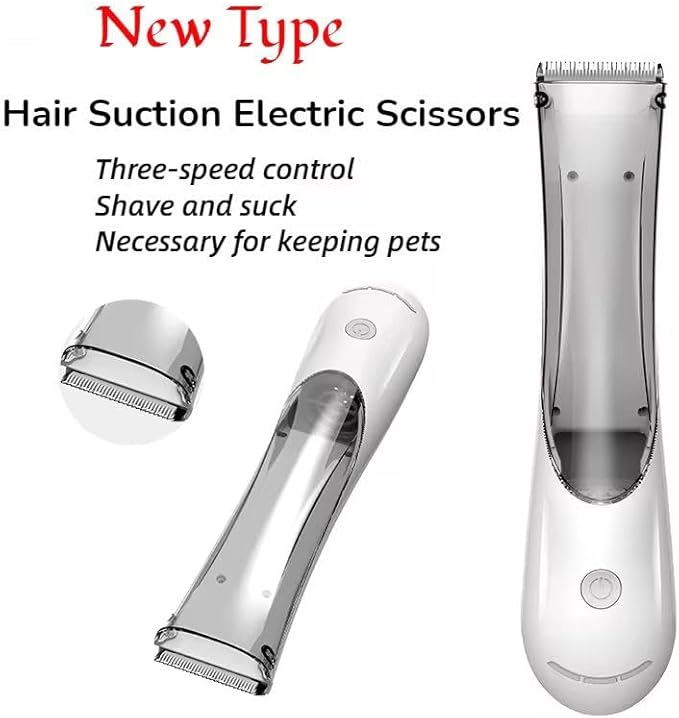 Omana 2-in-1 Portable Dog Grooming Vacuum Clipper Kit 3-Speed Low Noise Rechargeable Powerful Suction 99% Pet Cat Pet Hair Trimmer Shaver with Comb Shedding