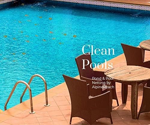 AlpineReach Koi Pond Netting Kit 14 x 14 ft Black Heavy Duty Woven Fine Mesh Net Cover for Leaves - Protects Koi Fish from Blue Heron Birds, Cats & Predators – Reusable & Stakes Included