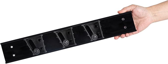 Restaurantware 17.7 Inch Snap-In Design Mop Holder, Black Plastic, 3 Customizable Slots, Screws Included