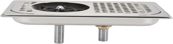 DIBTSA Pitcher Rinser, Espresso Rinser with Spray, Drain and Drip Tray, Stainless Steel Bar Glass Rinser for Sink, Cup Washer for Home Kitchen Hotel Cafe Restaurant (12.8x6.9x1.06 Inch)