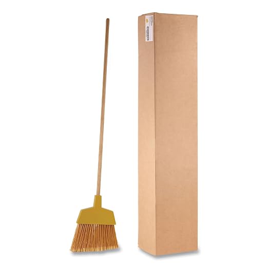 Boardwalk 932A Angler Broom, Plastic Bristles, 42" Wood Handle, Yellow (Pack of 12)