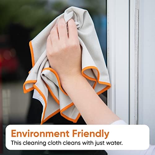 Superio Microfiber Glass, Mirror, Window Cleaning Cloth for Car Windshield, Lenses Tv Screen, Electronics, 14x16 Large Micro Fiber Lint & Streak Free Blue/Green, Just Water, 48 Pack