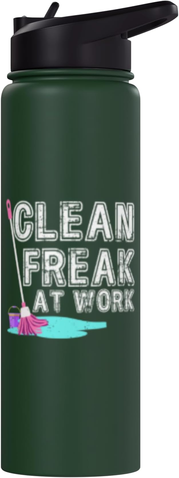 Clean Freak at Work Cleaning Stainless Steel Insulated Water Bottle