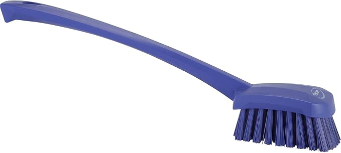 Vikan 2 3/4 in W Scrub Brush, Stiff, 11 51/64 in L Handle, 4 1/2 in L Brush, Purple, Plastic 41868-1 Each