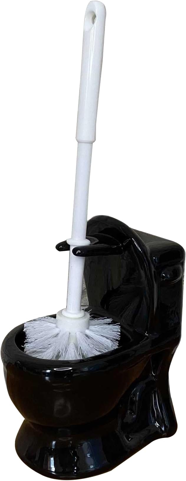 Modern Black Toilet Brush and Holder Set - Sleek Minimalist Ceramic Bathroom Accessory, Luxury Odor-Control Smart Design for Hotel & Home, Rust Resistant Handle, Compact Space Saving Decor