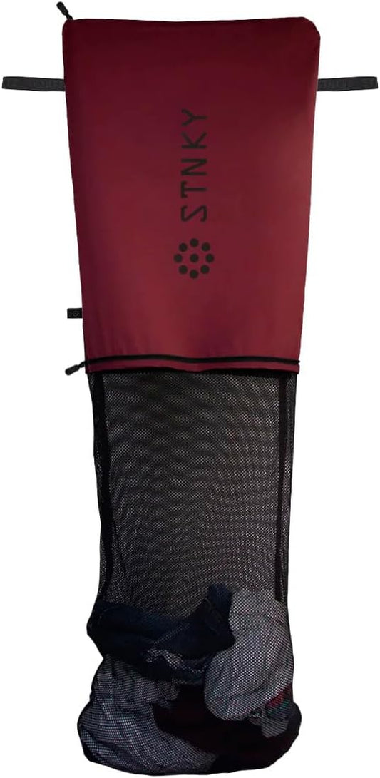 STNKY Bag Pro - Laundry Bags With Zips, Handles and Internal Mesh Bag for Travel, Yoga, Healthcare, Gym Kit, Laundry (XL, Burgundy)