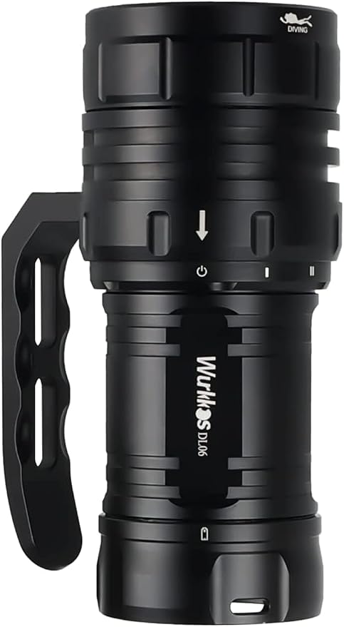 Wurkkos DL06 Dive Light, 15000 Lumens Scuba Diving Light, Type-C Rechargeable, 6*XHP50 LEDs, 100 Degrees Narrow Beam Angle, IPX8 Waterproof Flashlight for Night Diving Cave Exploration - 6000K