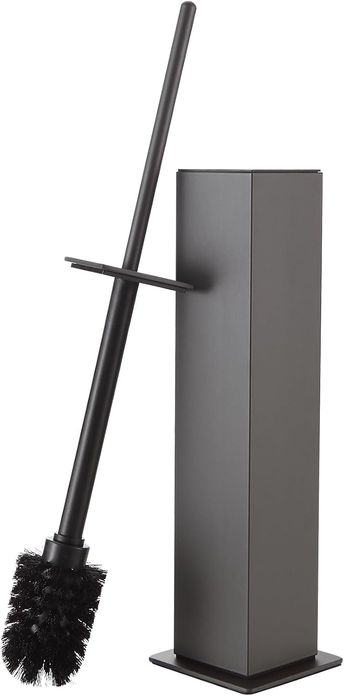 BGL Toilet Brush with Holder Set Gun Grey Aluminium Standing for Bathroom Toilet Bowl Cleaner Brush and Holder Set, Square Design