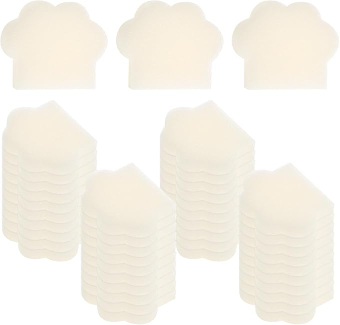 M METERXITY 40-Pack Hot Tub Scum Absorber, 9x12 Cm/3.5x4.7 Inch Sponge Cat Paw Pattern Scum Balls for Spa, Bathtub and Swimming Pool to Soak Up Oils Bathtub Accessories [White]