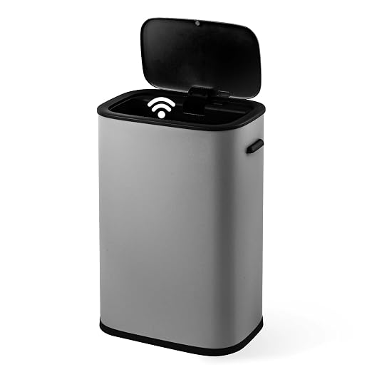 Fashionwu 55L/14.5 Gallon Kitchen Trash Can, Automatic Trash Can with Touch-Free and Motion Sensor, Anti-Fingerprint Silent Design, Suitable for Bedroom, Bathroom, Kitchen, Office, Gray
