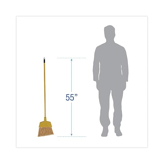 Boardwalk BWKBRMAXIL Corn/Fiber Angled-Head Lobby Brooms, 42", Yellow (Case of 12)