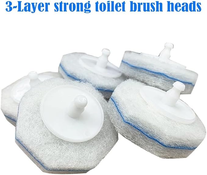 50-Pack Toilet Brush Refill Pads, Compatible with Clorox Toilet Brush Handles - Disposable Toilet Cleaning Pads - Deep Cleaning Sponge Heads (Handle Not Included)