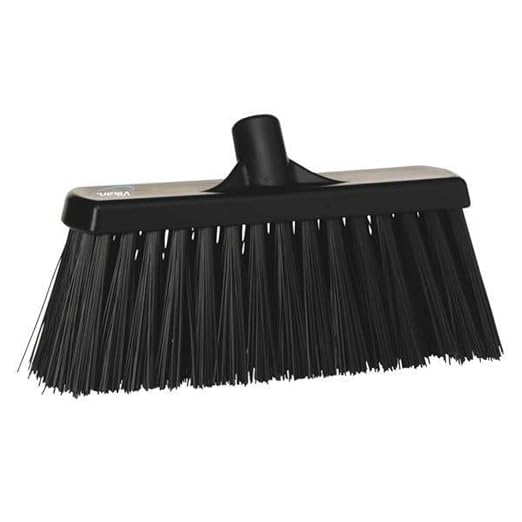 Remco 12 in Sweep Face Broom Head, Stiff, Synthetic, Black 29159-1 Each