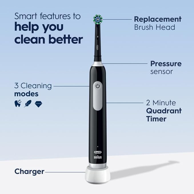 Oral-B Pro 1000 Rechargeable Electric Toothbrush, Black (Pack of 3)