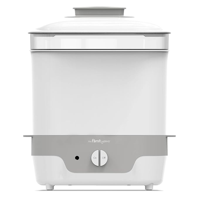 The First Years Modular Baby Bottle Sterilizer - Countertop Bottle Sterilizer - Sanitizes Baby Bottles, Baby Pacifiers, Breast Pump Parts - Baby Bottle Feeding Supplies