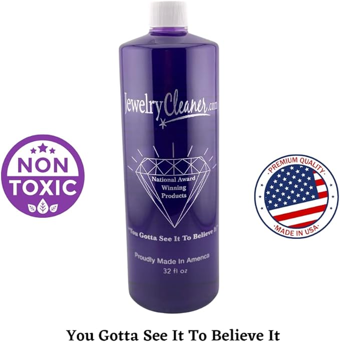 That's Amazing Jewelry & More Cleaner,Sparkling Gold, Pearls, You Gotta See It to Believe It 32 Ounce (Screw Cap Refill) Sold at Home Shows and Fairs Nationwide Purple Cleaner by Jewelrycleaner.com