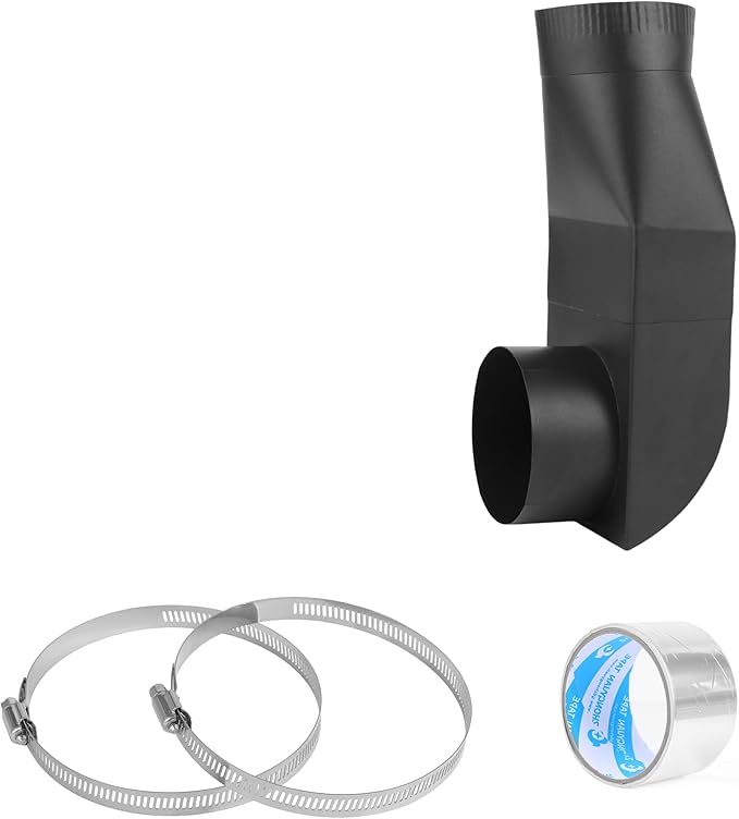 Upgrade stainless steel Periscope Dryer Vent,90° elbow straight out kit,Suitable for all 4-inch dryer vents,tight spaces exhaust duct,4396004 Genuine OEM Dryer Exhaust Duct single unit Black