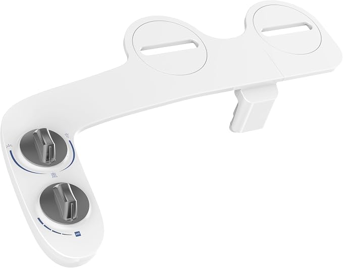 GarveeHome Bidet Attachment for Toilet, Dual Self-Cleaning Nozzles with Rear and Feminine Wash, Adjustable Spray Pressure, Easy Installation Hygienic Bathroom Accessory, Gunmetal