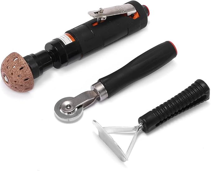 Pneumatic Tire Buffer Full Kit, Air Tire Grinder with Tire Patch Roller and Tire Scraper