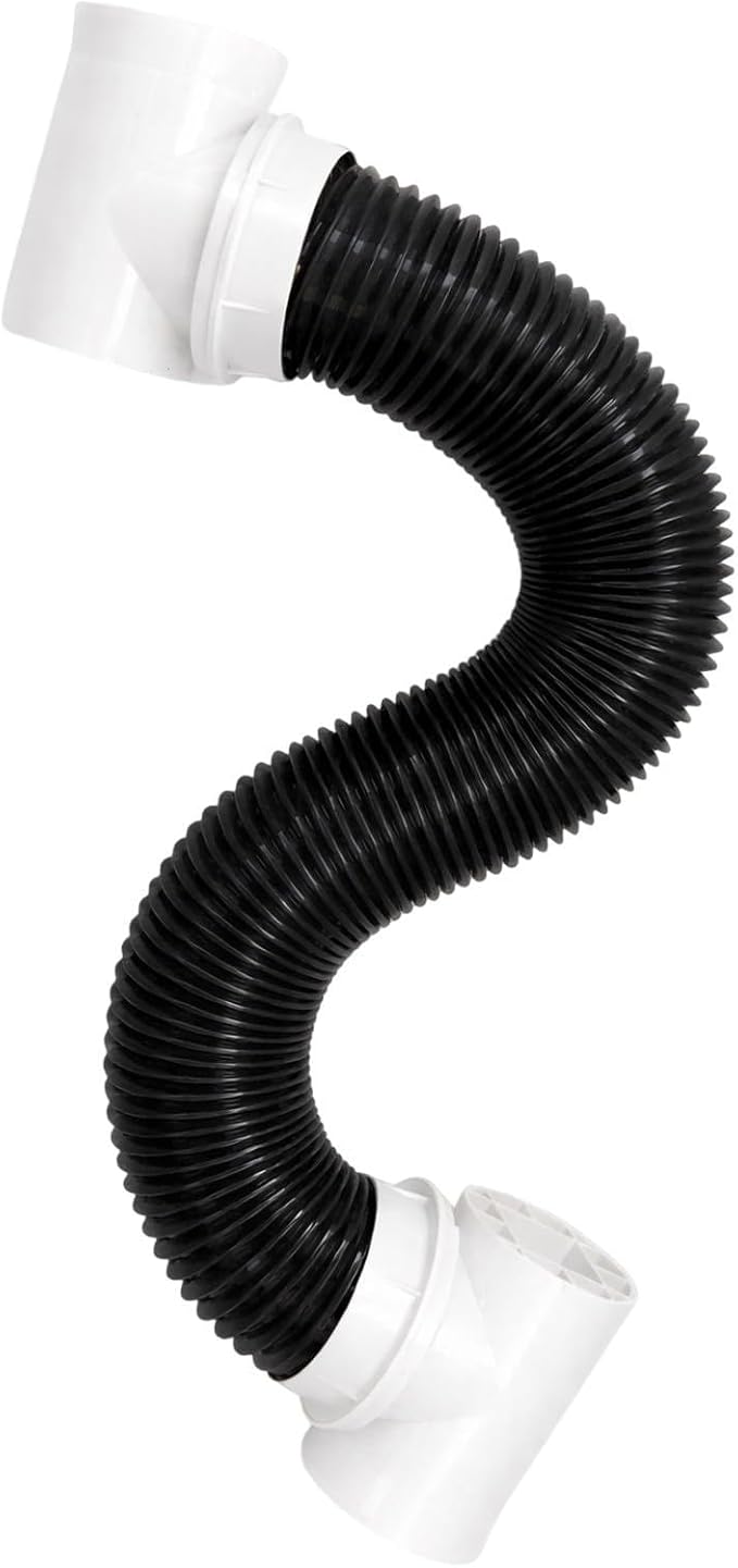 Dryer Vent Hose for Tight Space, 4-Inch Indoor Dryer Vent Kit with Double 90° Elbow, 8.2FT Aluminum Exhaust Hose, Close to Wall Dryer Vent Connector, Black