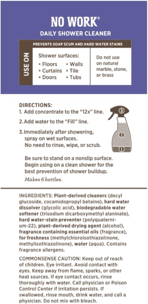Melaleuca No Work Daily Shower Cleaner – 8 fl. oz. with Free Microfiber Cloth