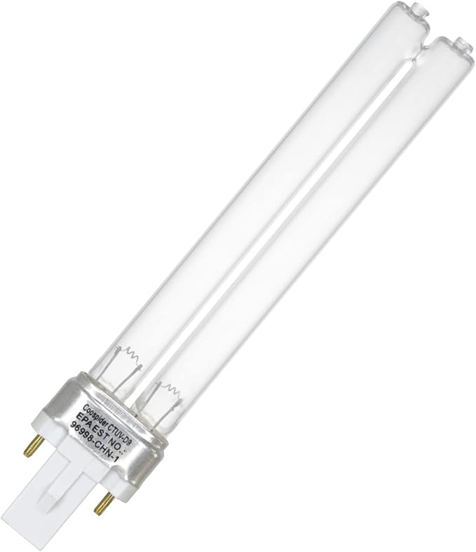 Coospider 9W HAVC UV Light Bulb,Replacement Sanitizer UVC Bulb for AC System, G23 2 Pin UVC Bulb for AC Duct.110v