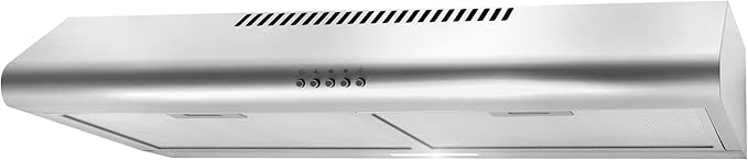 COSMO COS-5MU30 30 in. Delta Collection Ducted Under Cabinet Range Hood, Button Controls, Reusable Filters, LED Lights, Stainless Steel