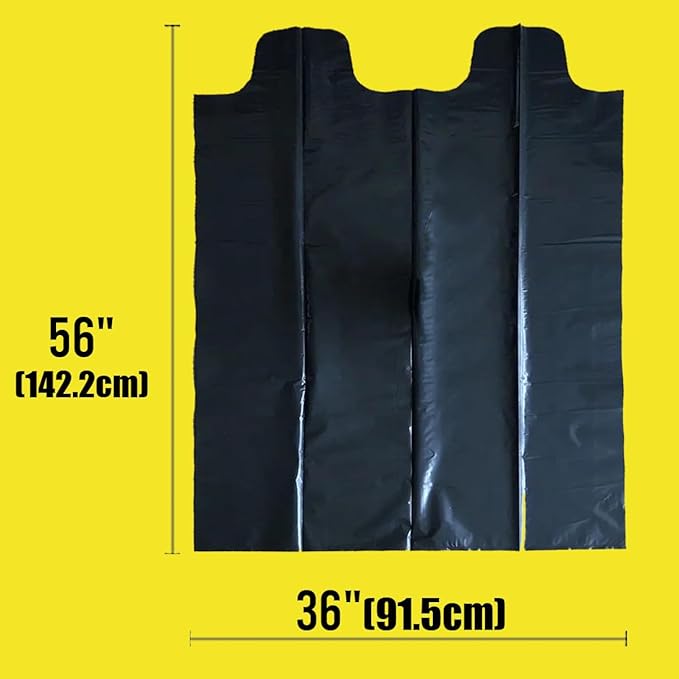 BEIDOU-PAC Contractor Heavy Duty Trash Bags 55 Gallon | 52 Count | 2 MIL | 36" X 56" | Large Black Flap Tie Construction Garbage Bags for Business Home Commercial, Industrial, Storage, Outdoor