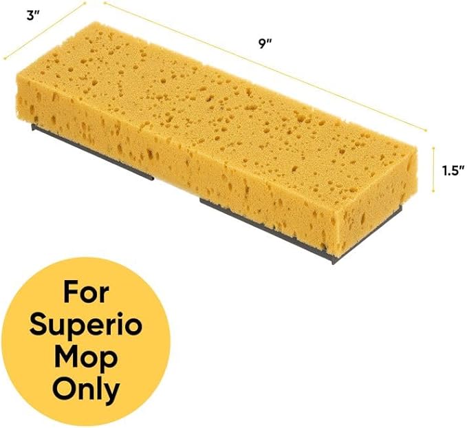 Sponge Mop Refill for Superio Mop 871 Only: 9"x3" Screws: 6.5" Apart
