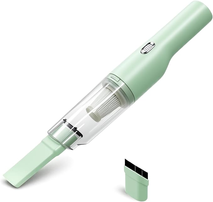 catsMeow Mini Plus Handheld Vacuum Cordless, Rechargeable Small Vacuum for Car, Desk, Keyboard, Drawer, Sofa, Crumbs and Pet Hair, Lightweight Portable Cleaner, Sage Green