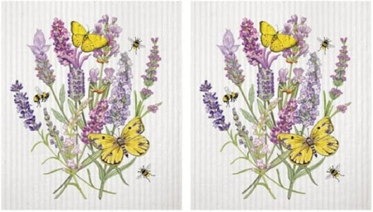 2 Mary Lake-Thompson SC823 Lavender Butterfly Reusable Sponge Cloths