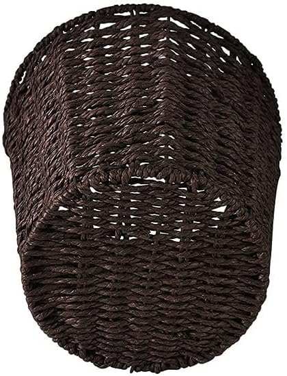 Zuvo Round Wicker Waste Basket Paper Bin - Wicker Trash Basket - Woven Trash Can Rubbish Basket for Bedroom, Bathroom, Offices or Home (Brown)