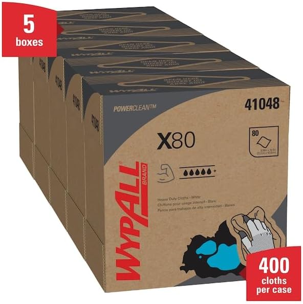 X80 Cloths, HYDROKNIT, POP-UP Box, 9 1/10 x 16 4/5, White, 80/Bx, 5 Boxes/Carton