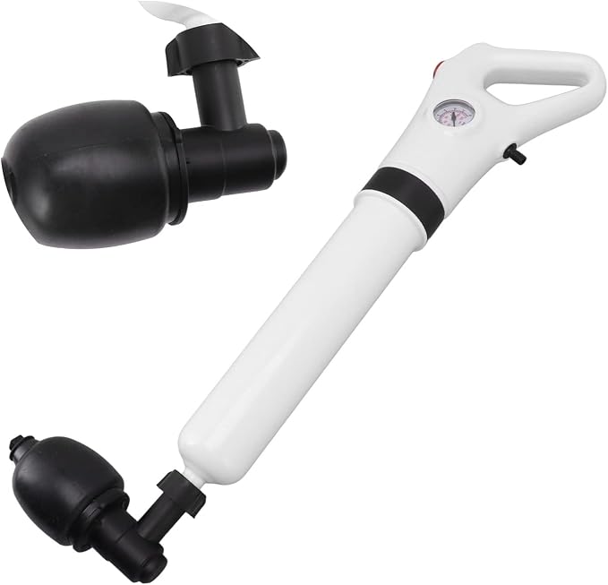 Jeffergarden High Pressure Toilet Plunger, Air Drain Blaster Gun Clog Remover Toilet Drain Unclogger Portable for Sink Floor Drain Bathroom Plumbing