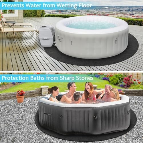 90 * 90 Inch Inflatable Hot Tub Pad, Outdoor Indoor Water-Absorbent Anti-Slip Spa Pool Accessories for Protecting The Hot Tub from Wear