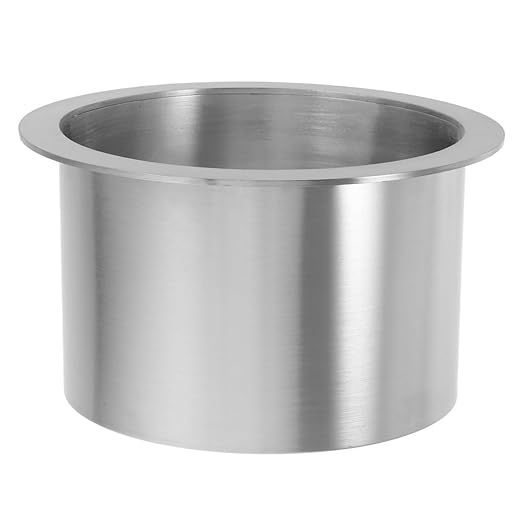PRETYZOOM Stainless Steel Round Countertop Trash can Lid Small Wastebasket Cover Recessed Garbage Lid Space-Saving Design for Office Bathroom Desk 5.90X4.72X3.14In