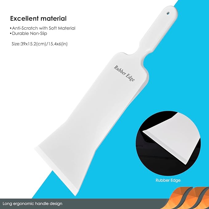 EHDIS Window Tint Bulldozer Squeegee Scrubber Paddle Squeegee, Long Handle Flat Glass Bulldozer Tint Tool