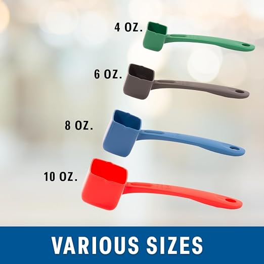 Cook's Rite-Size Set of 4 Square Perforated Portion Control Utensils, Copolymer Plastic Heat Resistant Professional Cooking Spoons