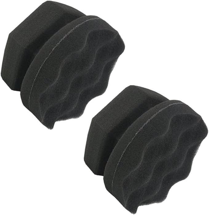 FAVOMOTO 4pcs Handy Wax Sponge Wave Pattern Vehicle Waxing Polish Applicators for Tire Shine Car Interior Seats and Dashboard Cleaning Black