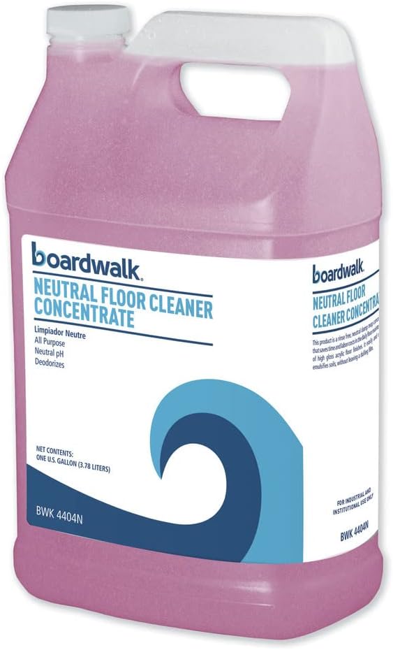 Boardwalk 3404N Neutral Floor Cleaner Concentrate Lemon Scent 1 gal Bottle 4/Carton