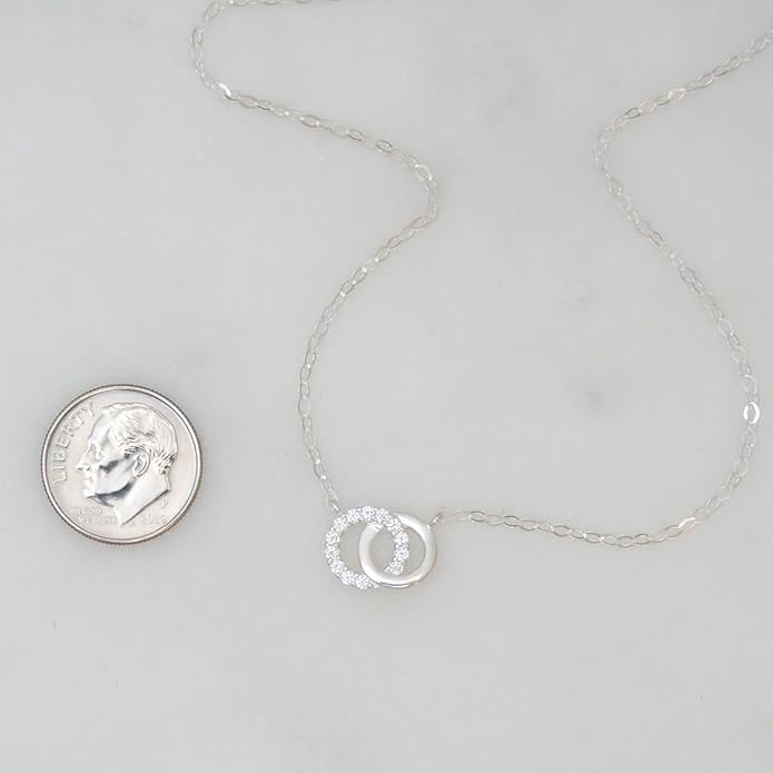 EFYTAL Mother Daughter Necklace, 925 Sterling Silver Mom Daughter Gifts, Mom Necklace for Women, Mother of the Bride Gifts